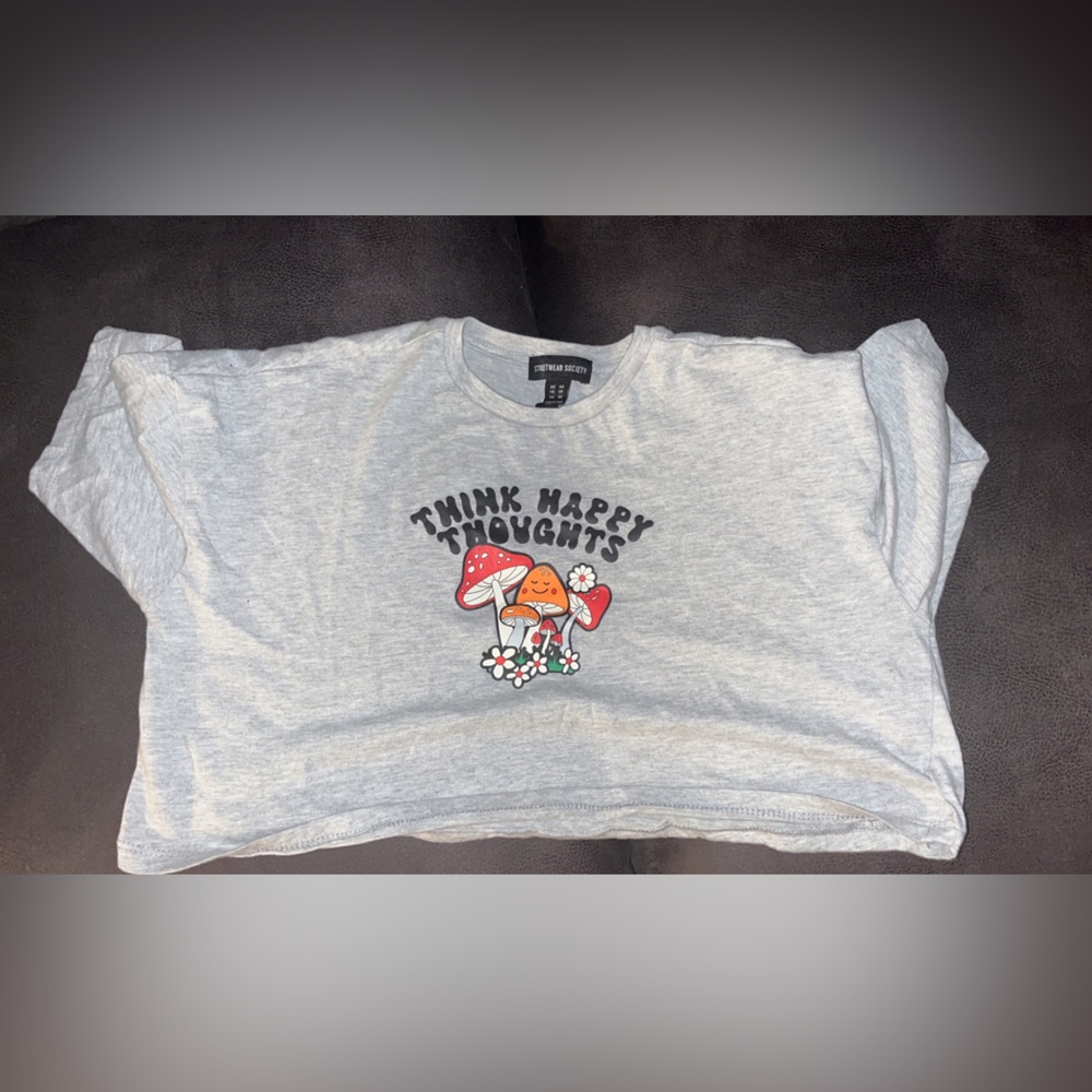 Grey shirt Crop top